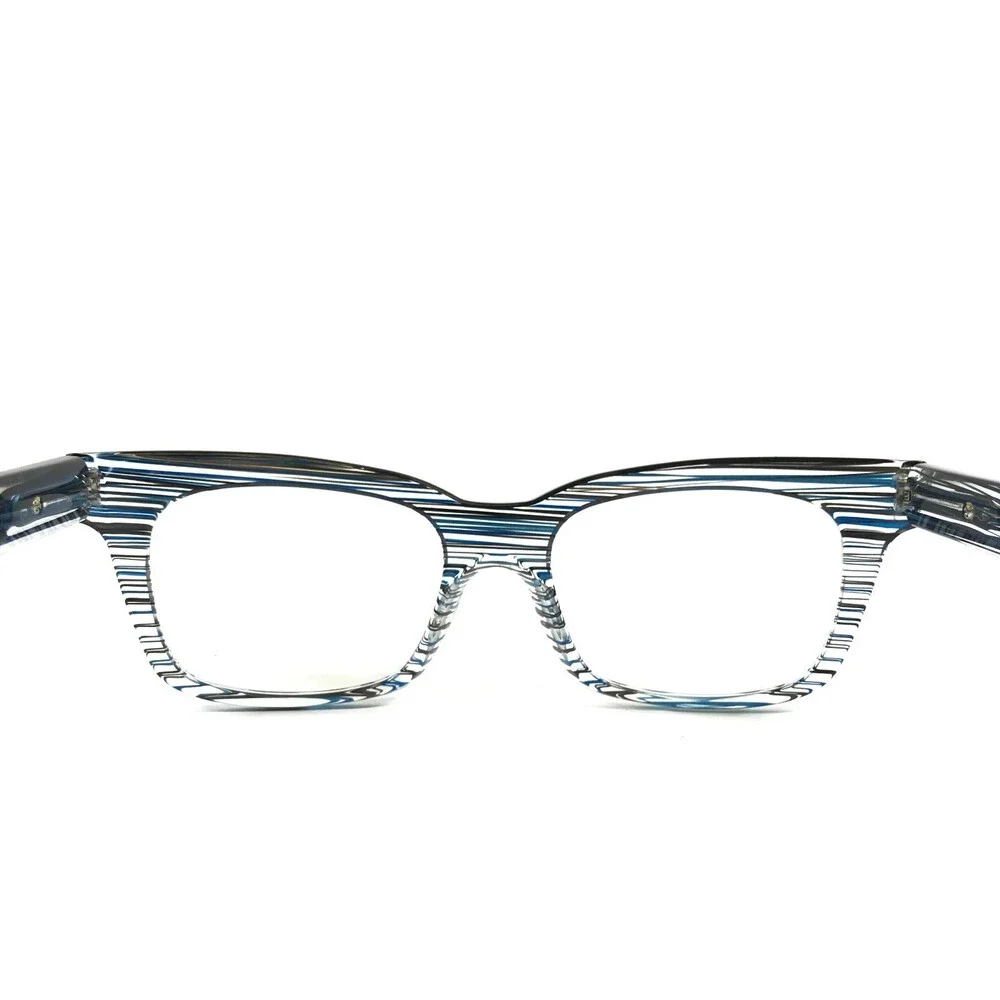 Alain Mikli Eyeglasses Frames A03021 3089 Striped Black Blue Full Rim 50-17-145